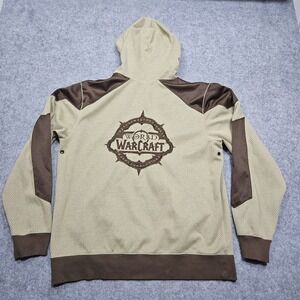 World of Warcraft Hoodie Mens Large Beige Waffle Blizzard Entertainment